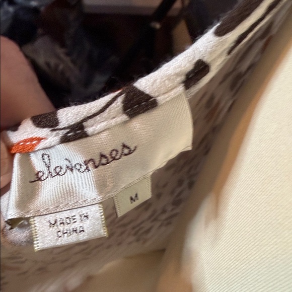 Elevenses White and Orange Leaf Print Midi length jumper - Picture 2 of 2